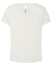 Zeena Sequin Zebra T-shirt, Ivory (IVORY), large