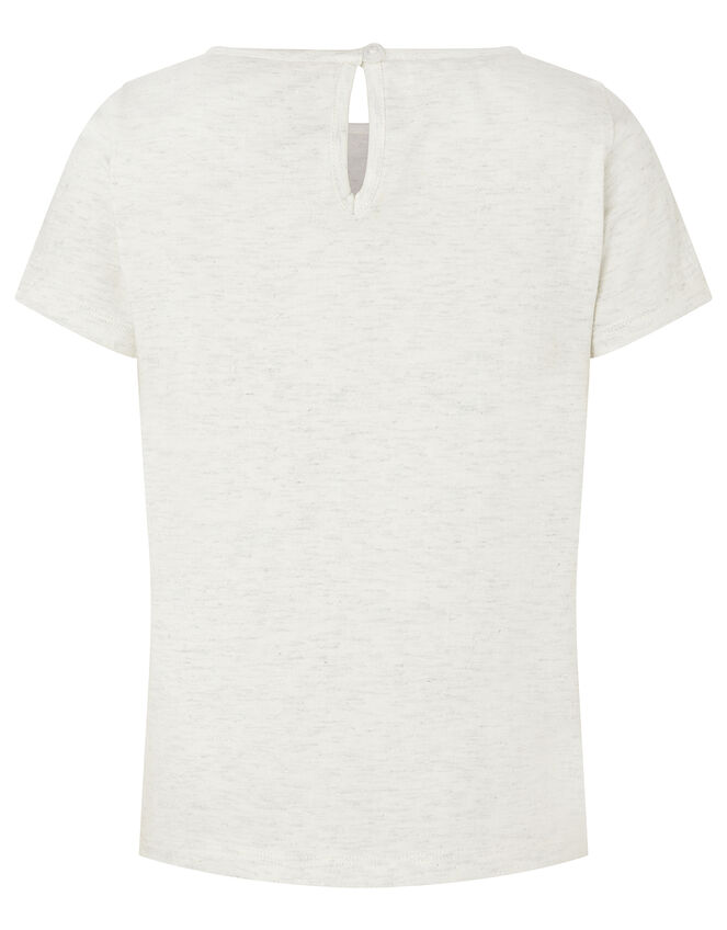Zeena Sequin Zebra T-shirt, Ivory (IVORY), large