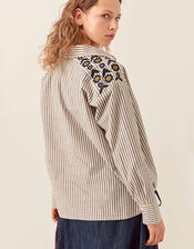 East Katya Tailored Striped Shirt, Multi (MULTI), large