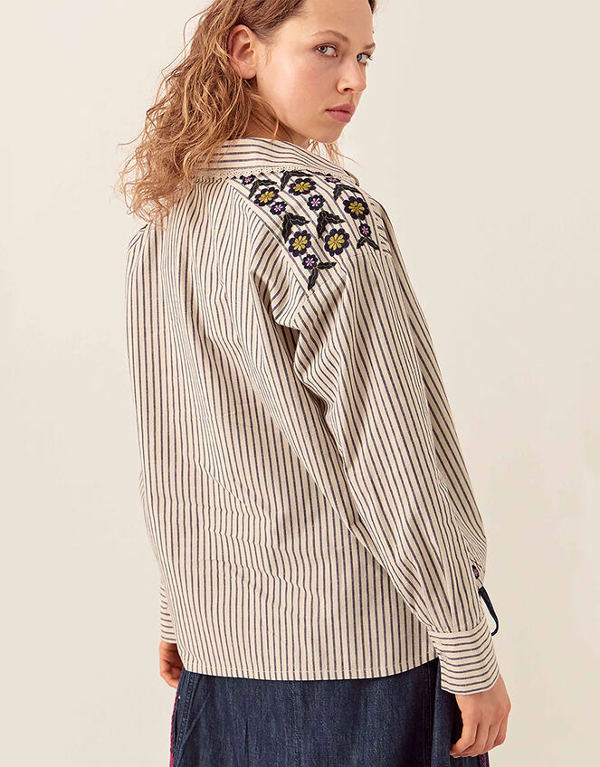 East Katya Tailored Striped Shirt, Multi (MULTI), large