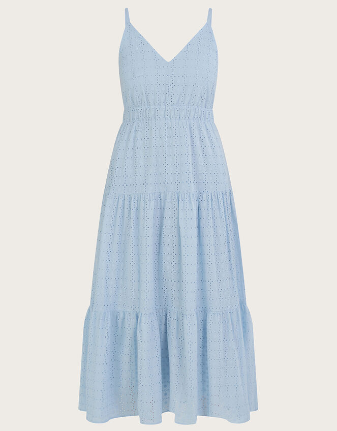 Belle Broderie Tiered Dress, Blue (BLUE), large