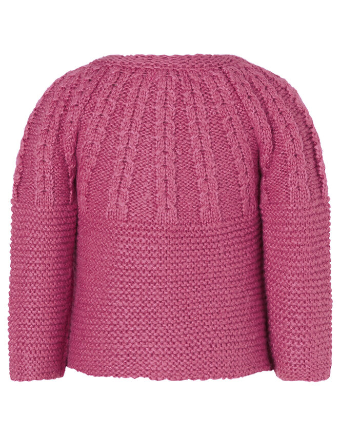 Baby Bunny Chunky Knit Cardigan, Pink (PINK), large