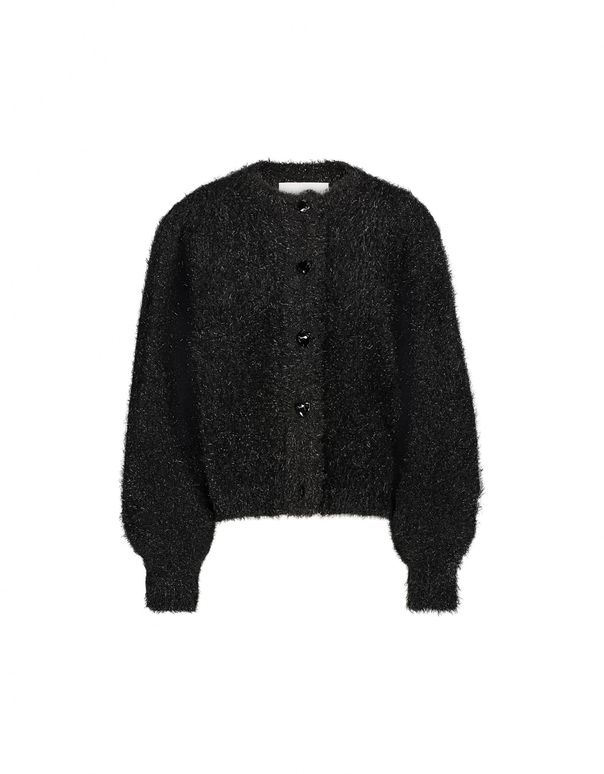 Fabienne Chapot Metallic Fluffy Cardigan Black