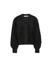 Fabienne Chapot Metallic Fluffy Cardigan, Black (BLACK), large