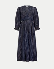 East Polka Dot Dress, Blue (NAVY), large
