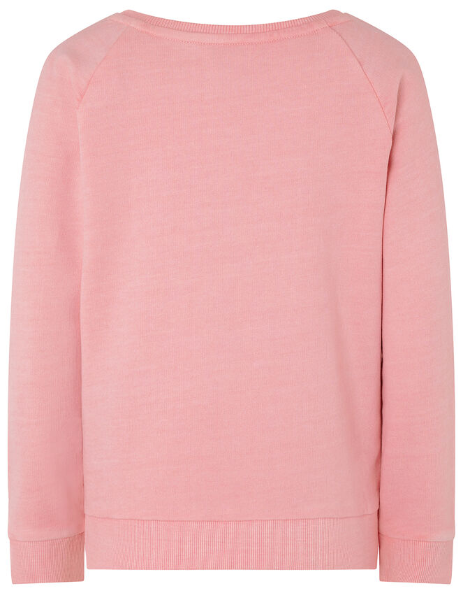 Flamingo Embellished Sweatshirt, Orange (CORAL), large