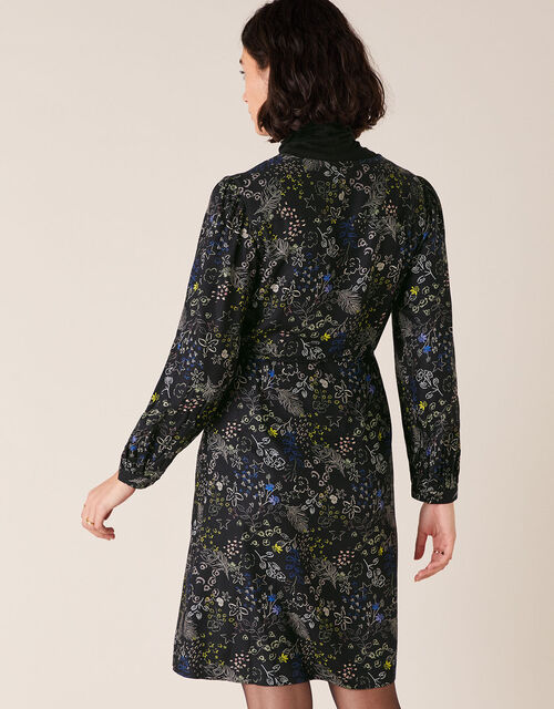 Printed Long Sleeve Short Dress Black Evening Dresses Monsoon Uk