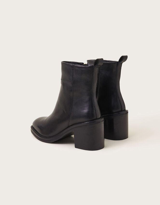 Heeled Leather Ankle Boots, Black (BLACK), large