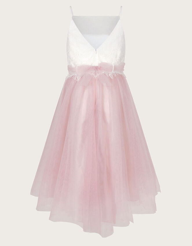 Alianthe Sleeveless Lace High-Low Dress, Pink (PINK), large