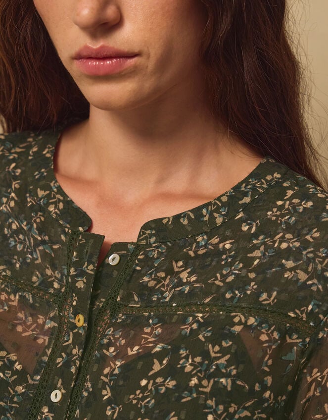 East Ellis Floral Print Blouse, Green (GREEN), large