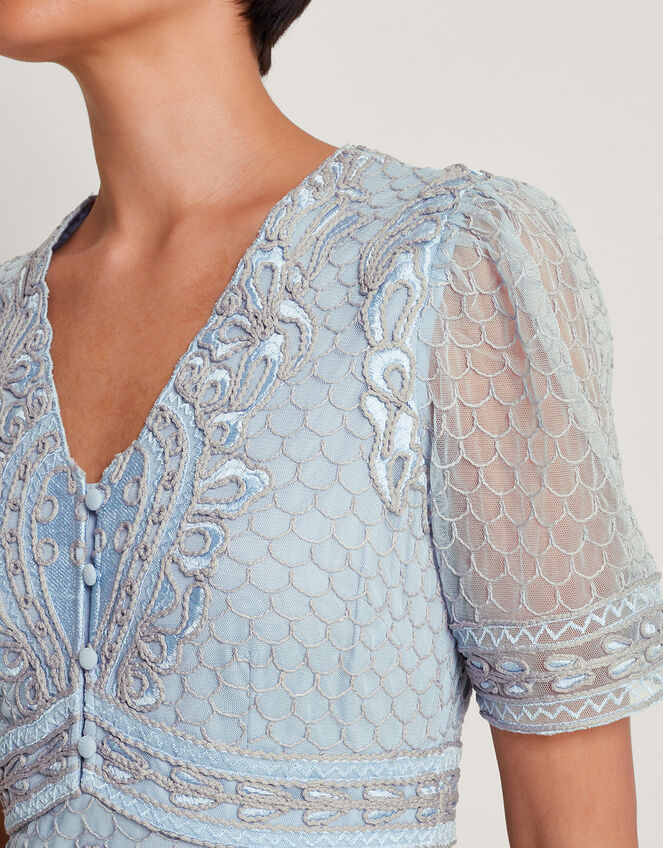 Siena Embroidered Dress, Blue (BLUE), large