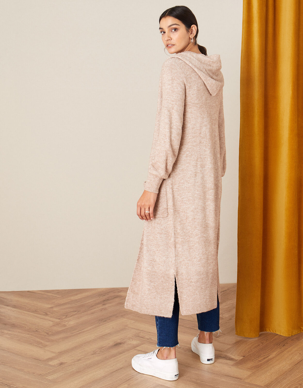 Long outlet hooded cardigan