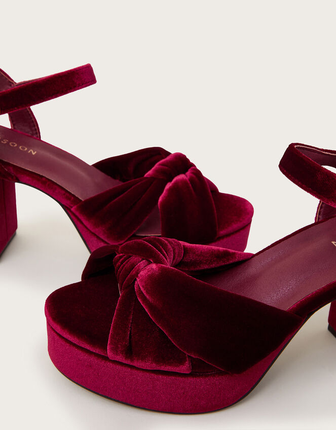 Nola Velvet Platform Heels, Red (RED), large