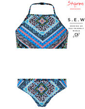 Keyla Printed Bikini Set with Recycled Polyester, Black (BLACK), large