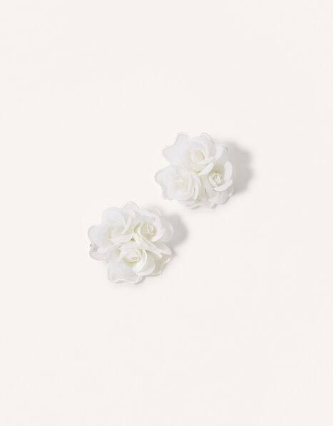 Triple Flower Lacey Hair Clip Twinset, , large