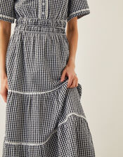 Gina Gingham Maxi Dress, Black (BLACK), large