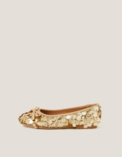 Sequin Ballet Flats, Gold (GOLD), large
