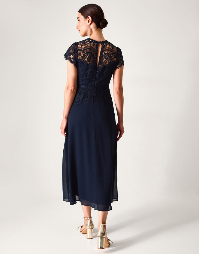 Monica Lace Midi Bridesmaid Dress, Blue (NAVY), large