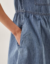 Adeena Zip Denim Mini Dress, Blue (DENIM BLUE), large