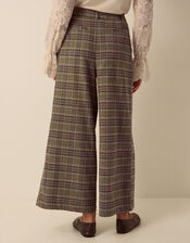 Kristin Check Print Wide Leg Trousers, Brown (BROWN), large