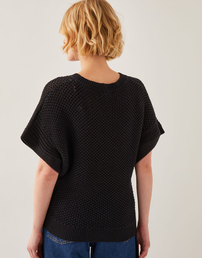 Sofie Slouchy Short Sleeve Jumper, Black (BLACK), large
