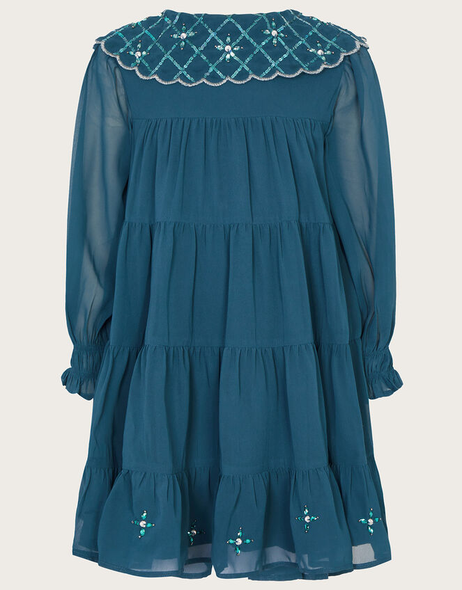 Embellished Collar Dress, Teal (TEAL), large