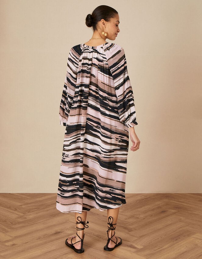 Gelato Stripe Dress in Sustainable Fabric, Natural (NATURAL), large