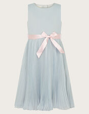 Sally Scuba Pleated Dress, Grey (GREY), large