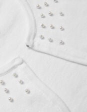Niamh Pearl Embellished Cardigan, White (WHITE), large