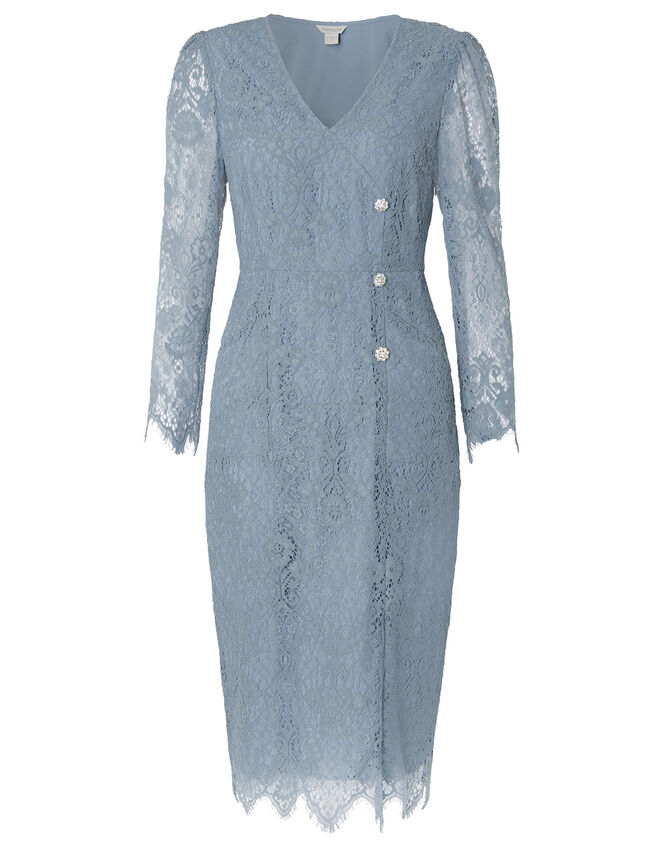 Lettie Lace Mini Dress, Blue (BLUE), large