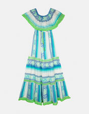 Piti Cuiti Off The Shoulder Chevron Maxi Dress, Multi (MULTI), large