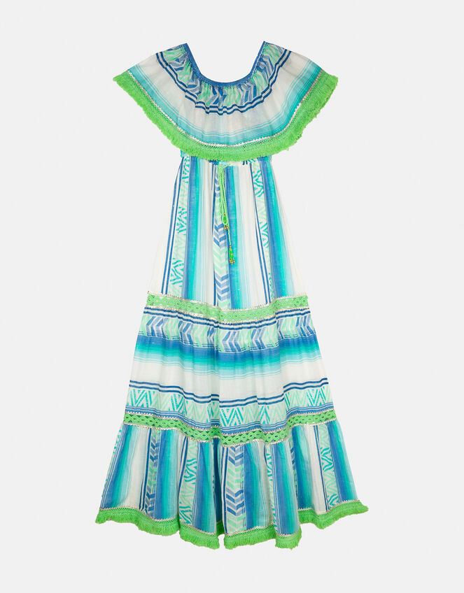 Piti Cuiti Off The Shoulder Chevron Maxi Dress, Multi (MULTI), large
