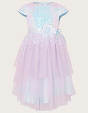 Elsie Sequin Layered Dress, Blue (BLUE), large