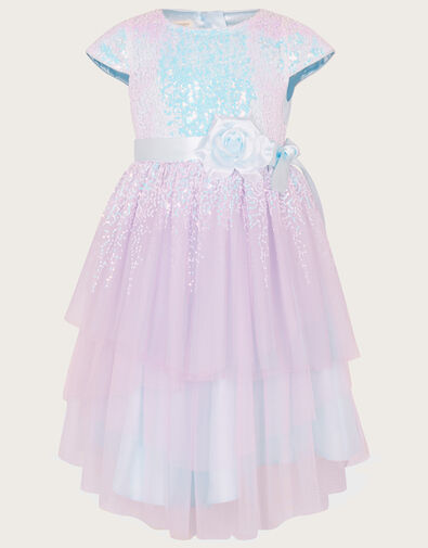 Elsie Sequin Layered Dress, Blue (BLUE), large