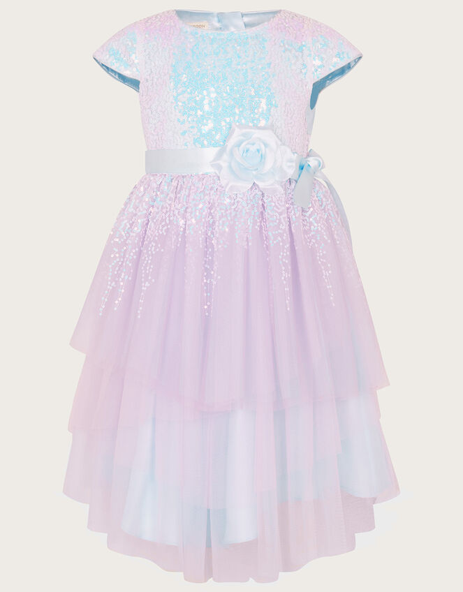 Elsie Sequin Layered Dress, Blue (BLUE), large