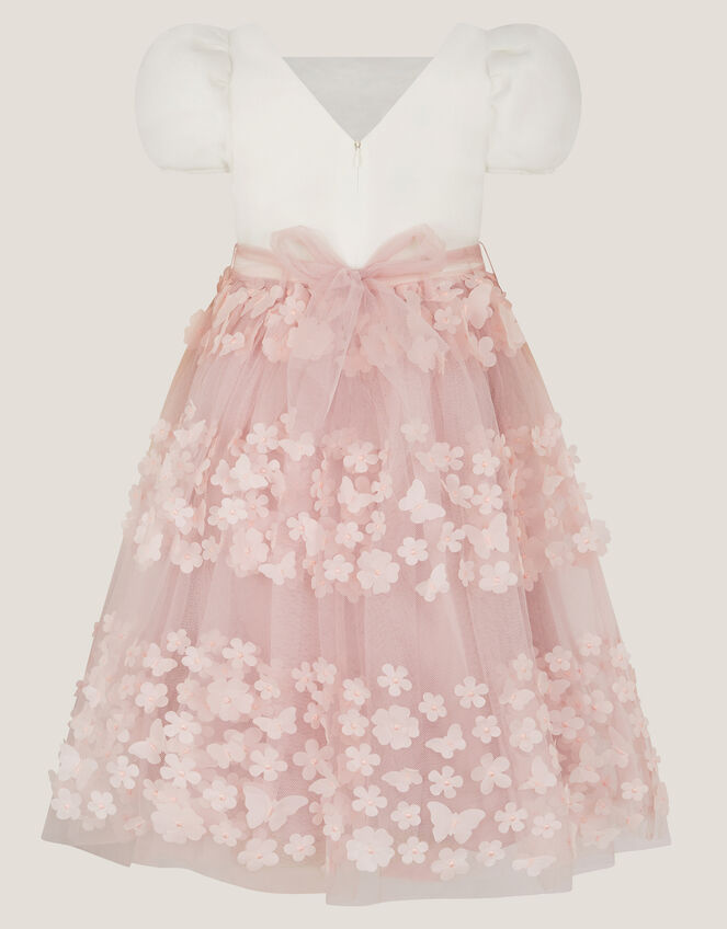 Laura Appliqu&eacute; Flower Scuba Dress, Pink (DUSKY PINK), large