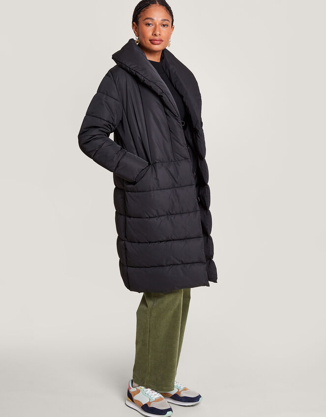 Stephie Stitch Detail Padded Coat, Black (BLACK), large