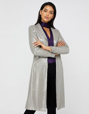 Kristina Sequin Duster Jacket, Silver (SILVER), large