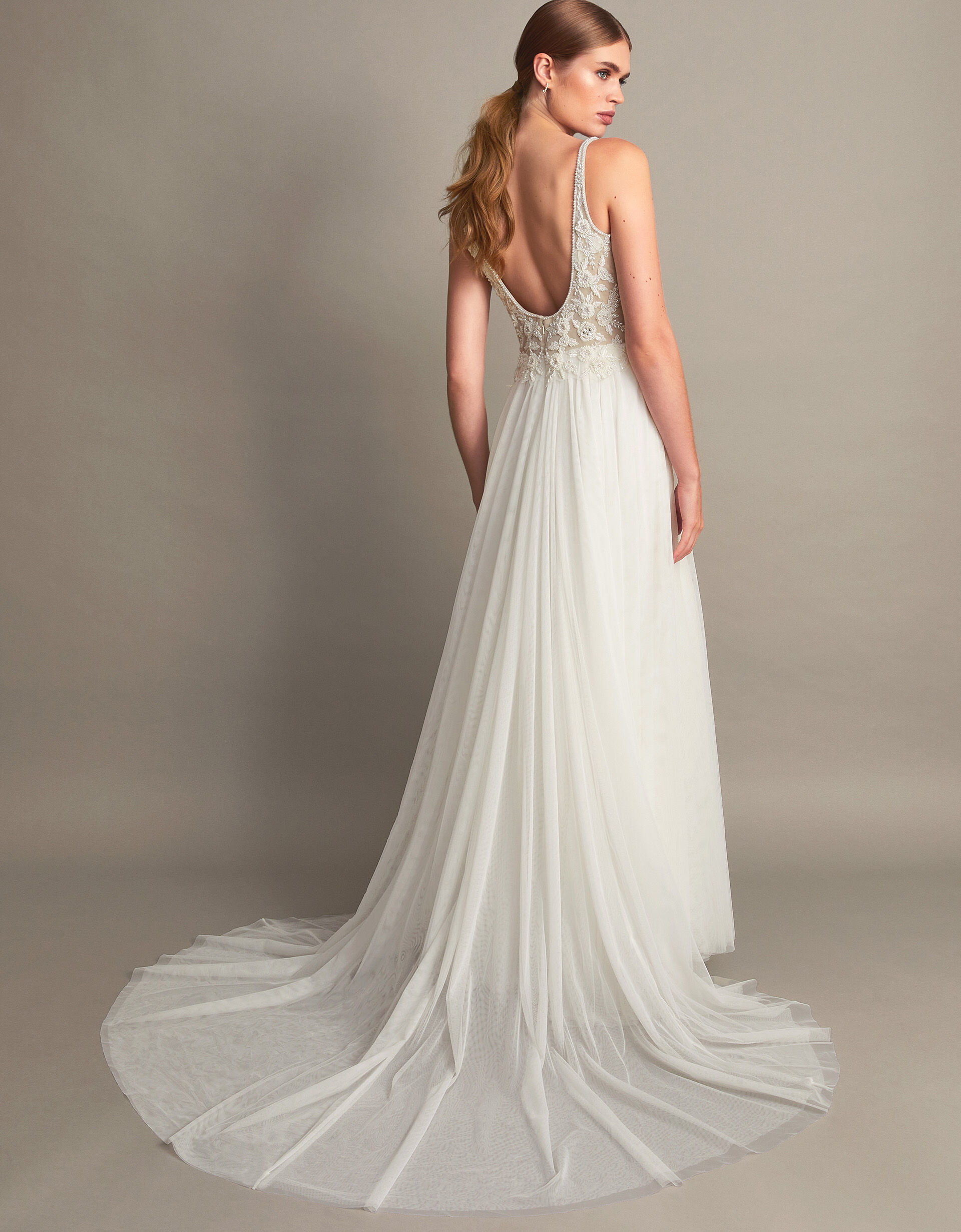Delilah Embellished Bridal Dress Silver Wedding Dresses