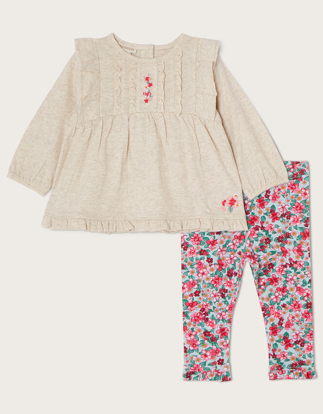 Newborn Jersey Floral Top and Legging Set, Pink (PINK), large