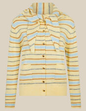 Shola Stripe Cardigan & Scarf, Yellow (BUTTER YELLOW), large