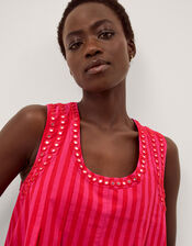 Fifi Sleeveless Stripe Top, Pink (PINK), large