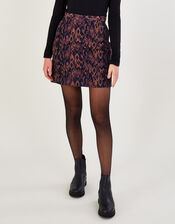 Joanne Metallic Jacquard Skirt, Purple (PURPLE), large