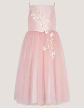 Alexis Appliqu&eacute; Butterfly Tulle Dress, Pink (PINK), large