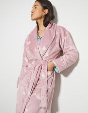 Sami Star Print Dressing Gown, Pink (PINK), large