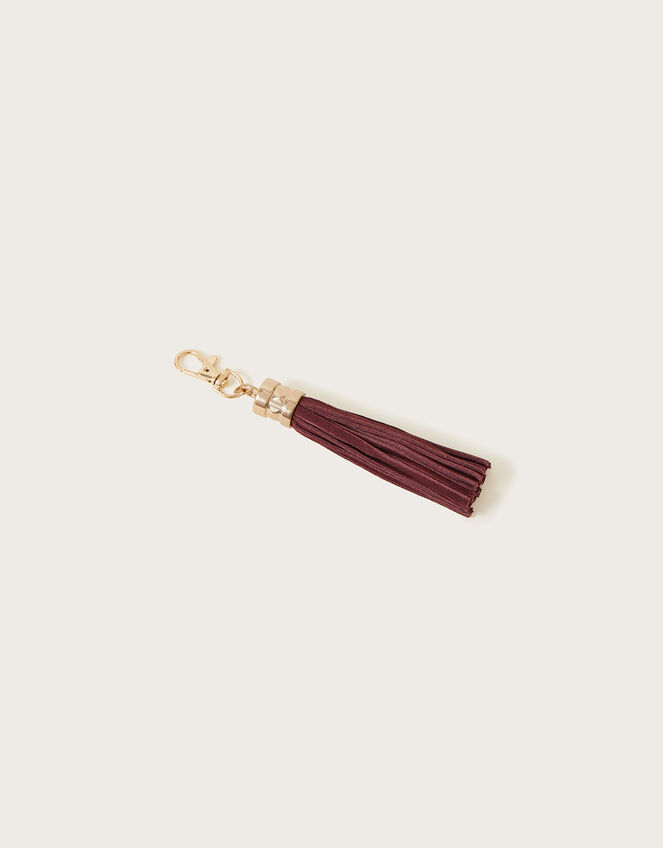 Suede Tassel Keyring, , large