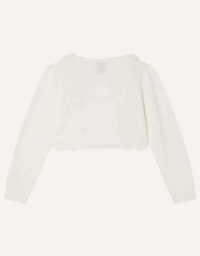 3D Floral Trim Cardigan, Ivory (IVORY), large