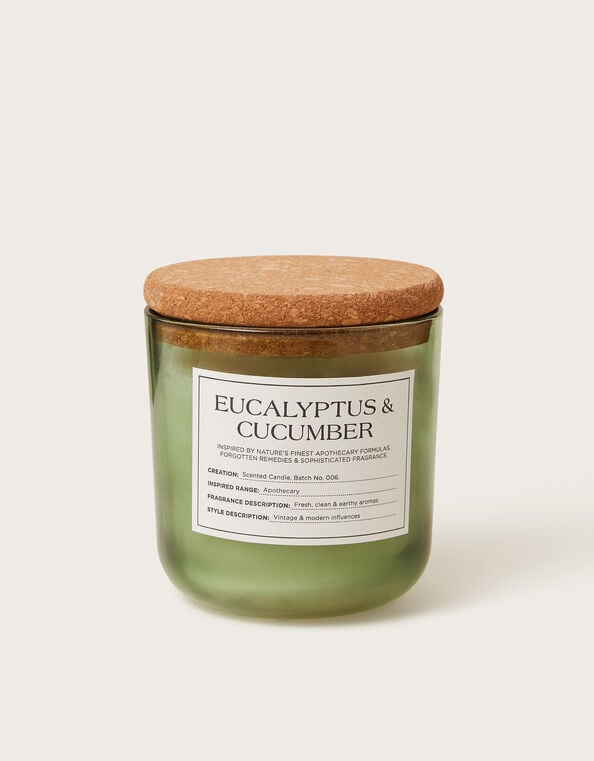 Fresh Eucalyptus and Cucumber Scented Candle, , large