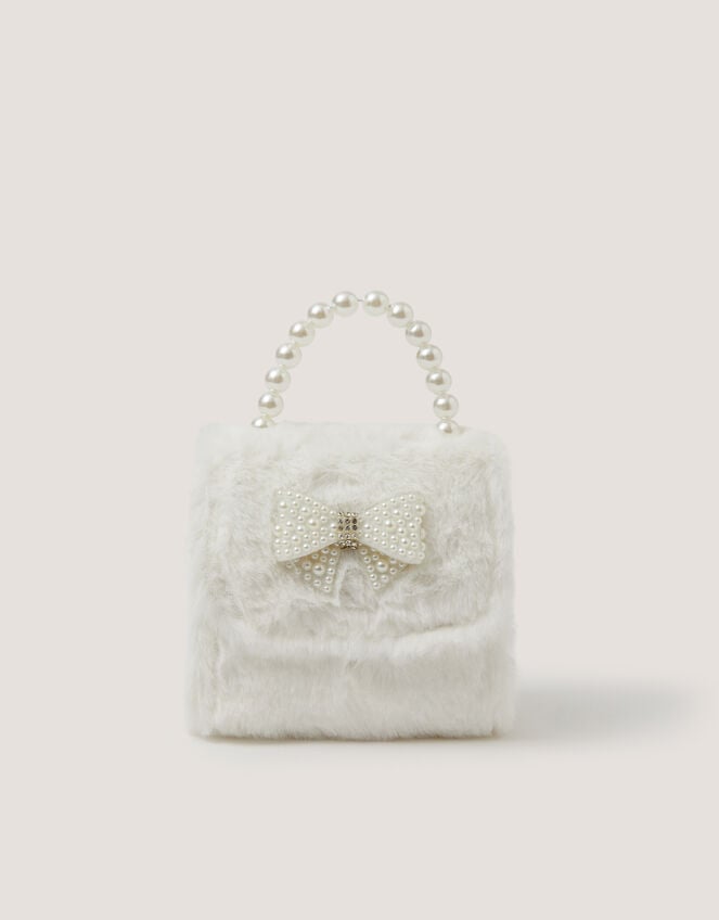 Fluffy Pearl Bow Bag, , large