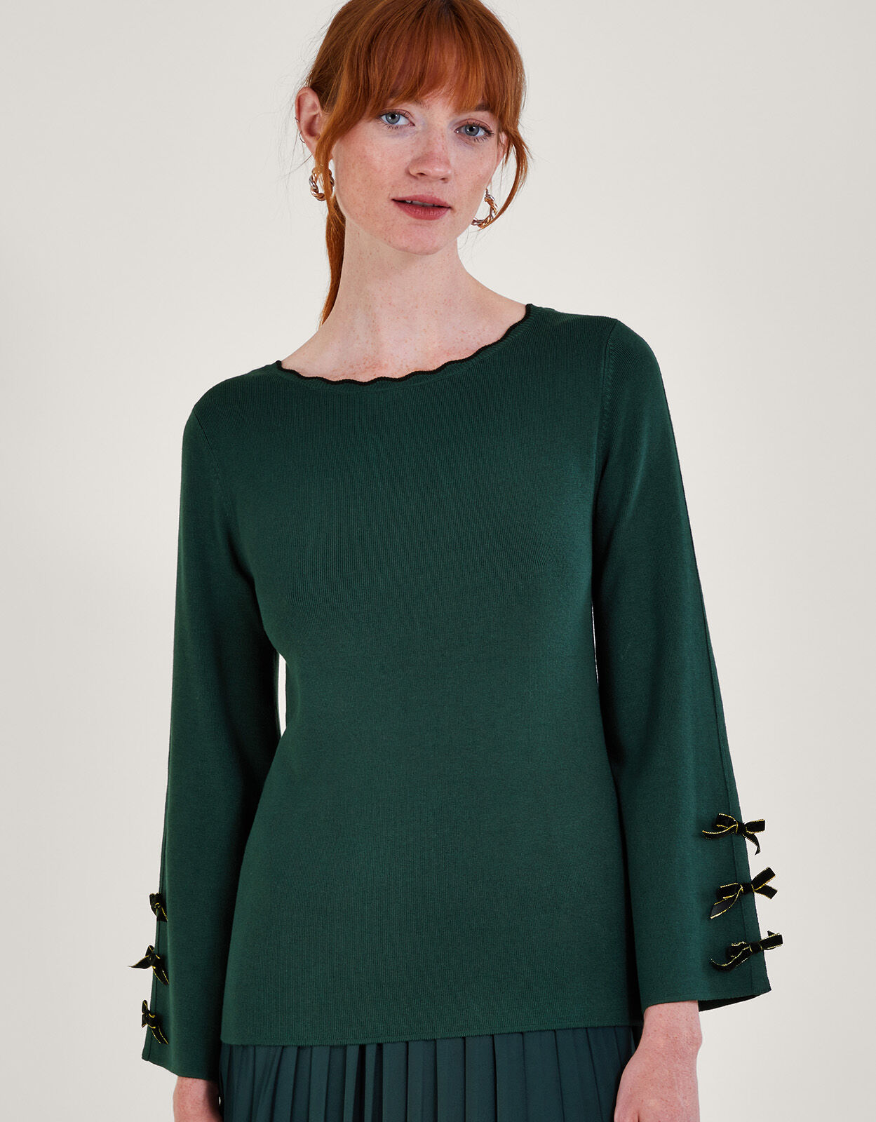 Blair Bow Jumper Green